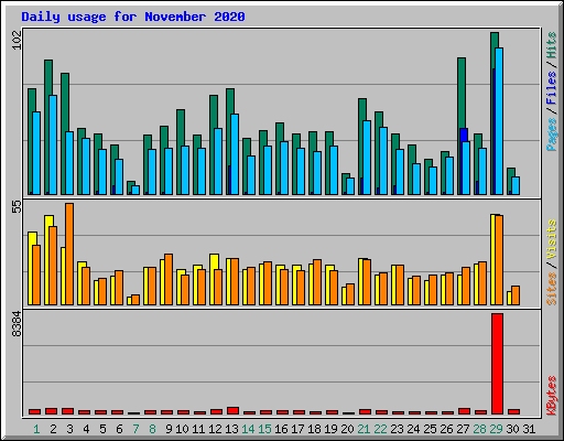 Daily usage for November 2020