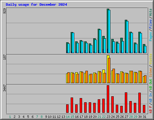 Daily usage for December 2024