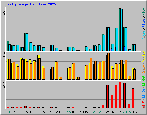 Daily usage for June 2025