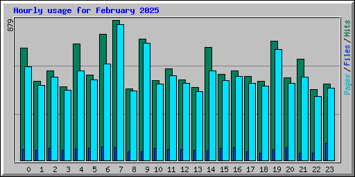 Hourly usage for February 2025
